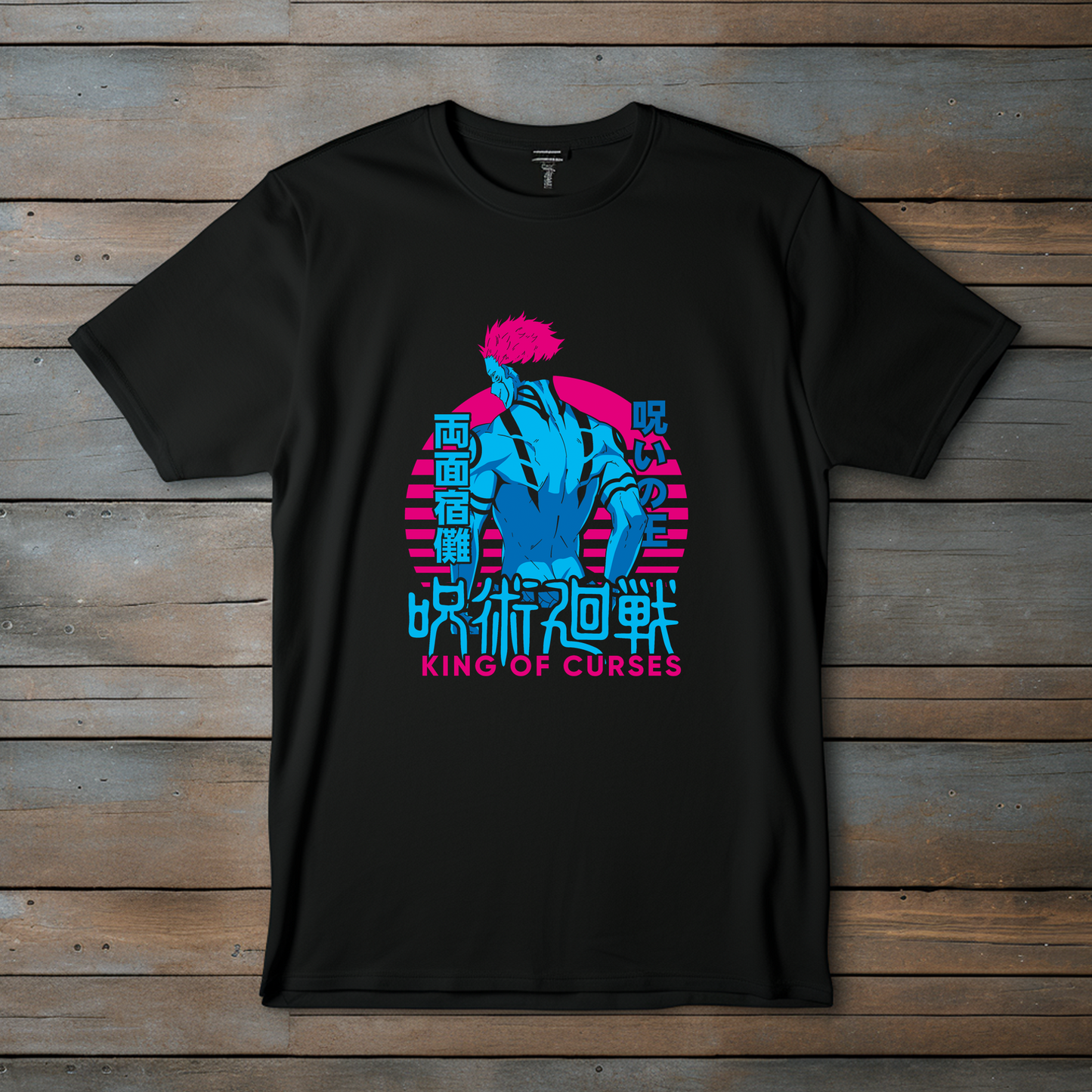 Camiseta Ryomen Sukuna – King of Curses Edición Neon Retro