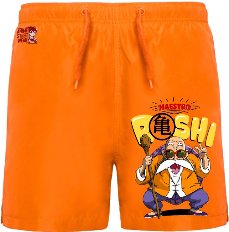 Bañador Naranja Maestro Roshi - Dragon Ball | Estilo Kame Sennin | Ropa Anime Streetwear