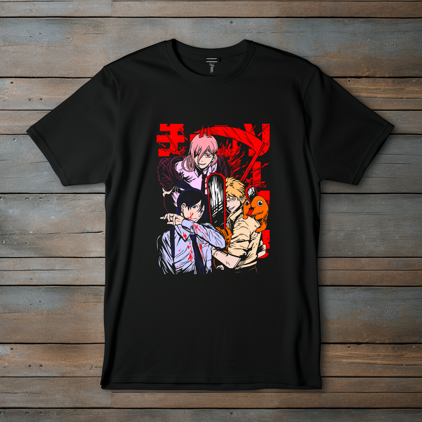 Camiseta Esencial - Chainsaw Hunters Anime Edition