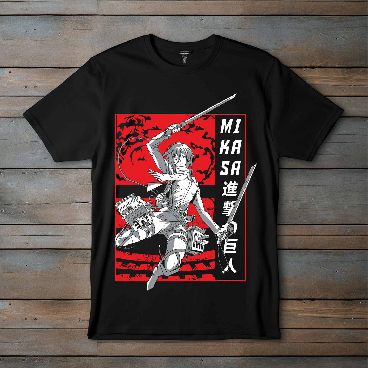 ¡Camiseta Mikasa Ackerman – Poder y Estilo en Diseño Heroico!