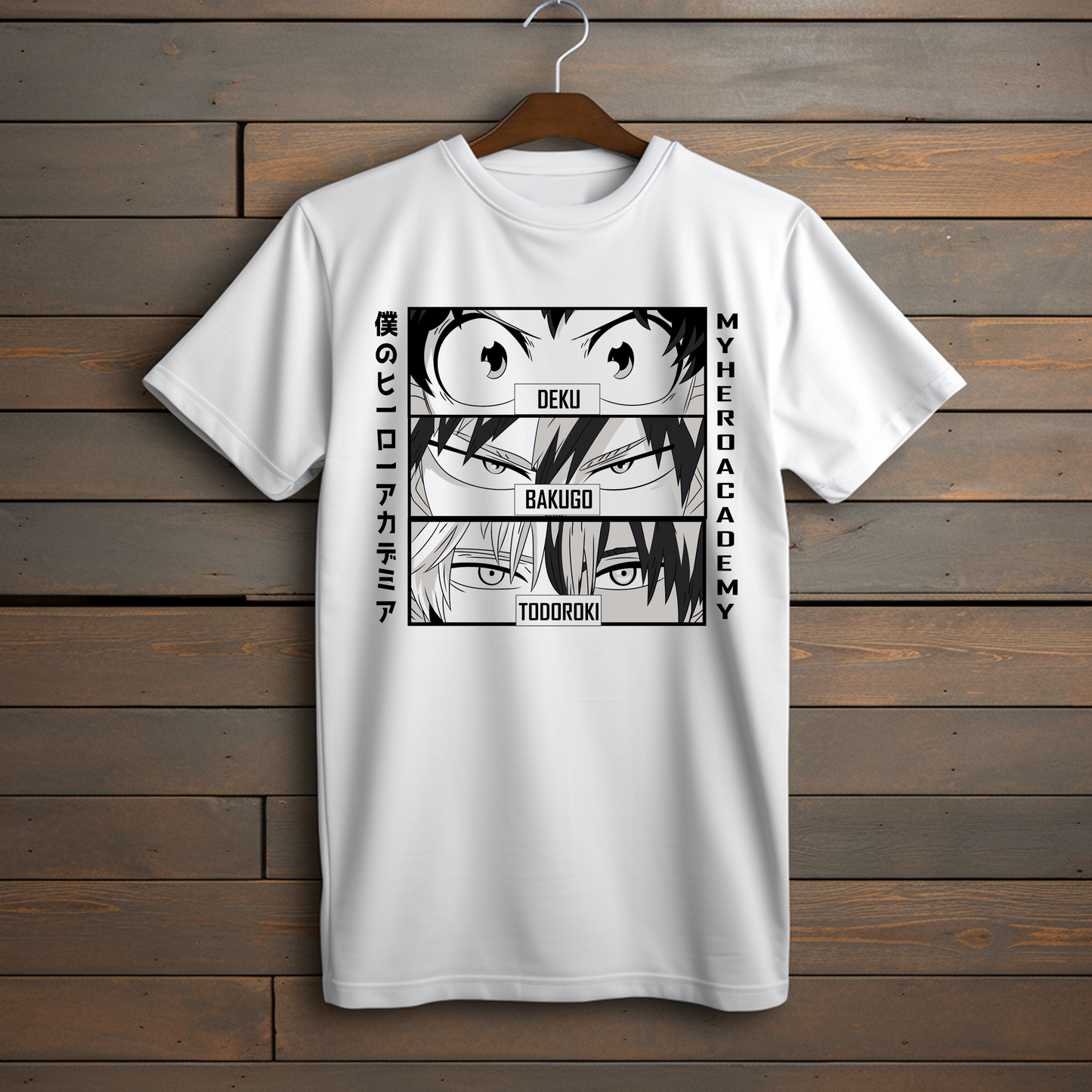 Camiseta Esencial - My Hero Academia Trio Deku, Bakugo y Todoroki