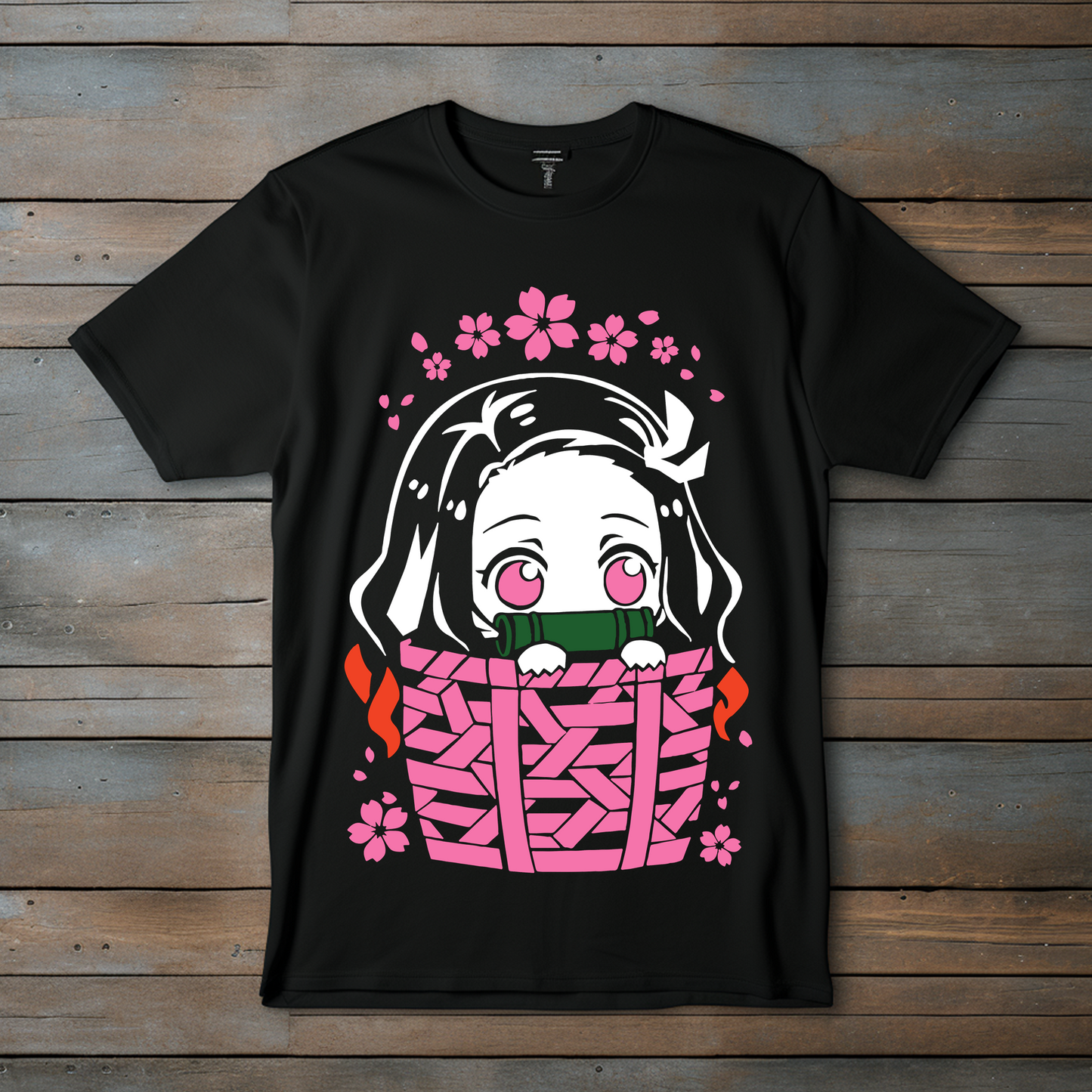 Camiseta Oversize Nezuko Chibi – Demon Slayer Anime Streetwear