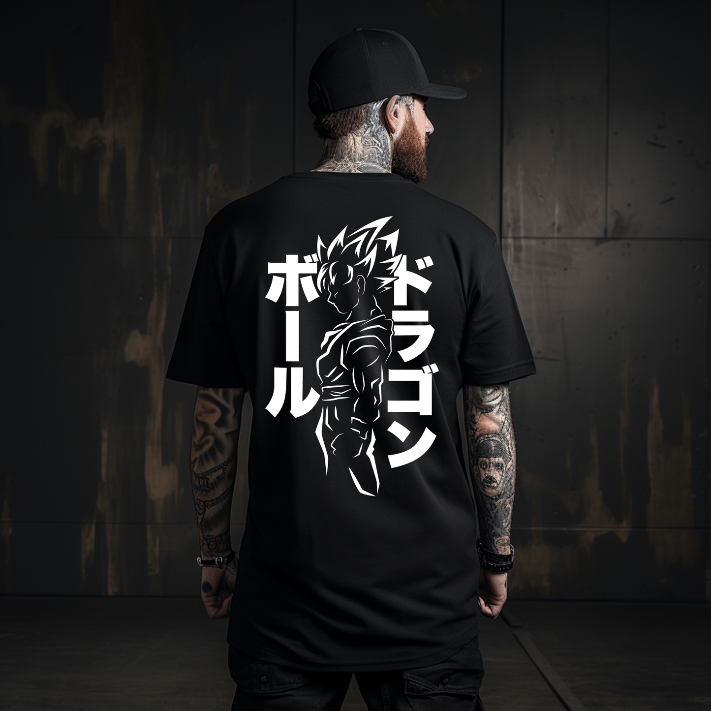 Camiseta Oversize Goku Black & White