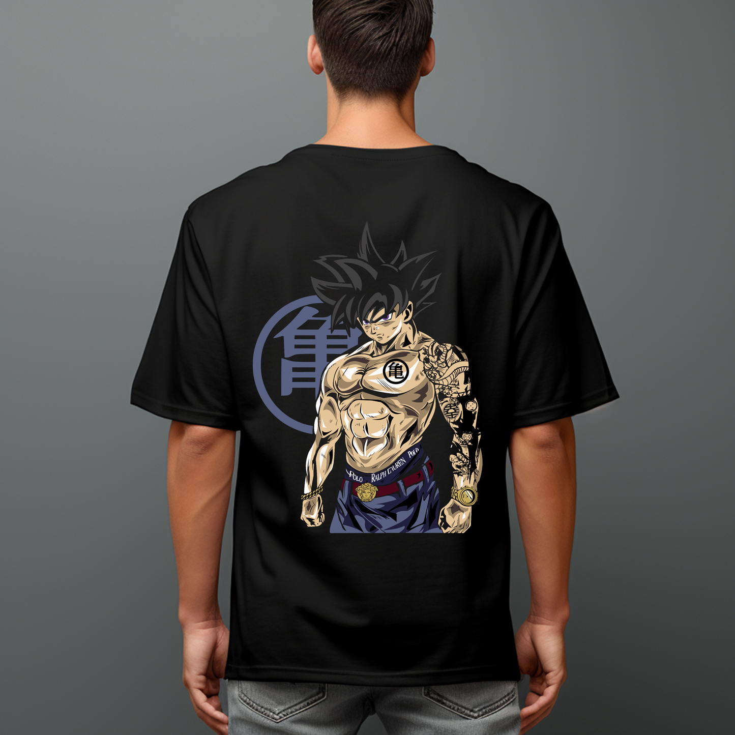 Camiseta Oversize Goku Tatuado - El poder Saiyan con actitud rebelde