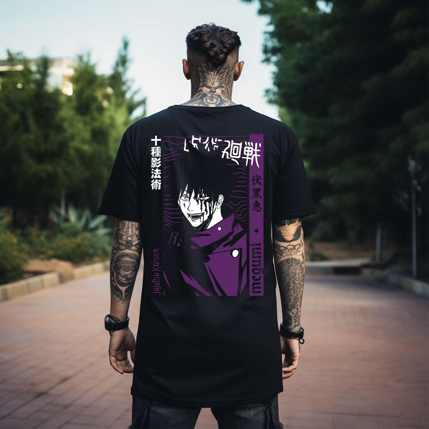 Camiseta Oversize Megumi Fushiguro – Diez Sombras en la Oscuridad