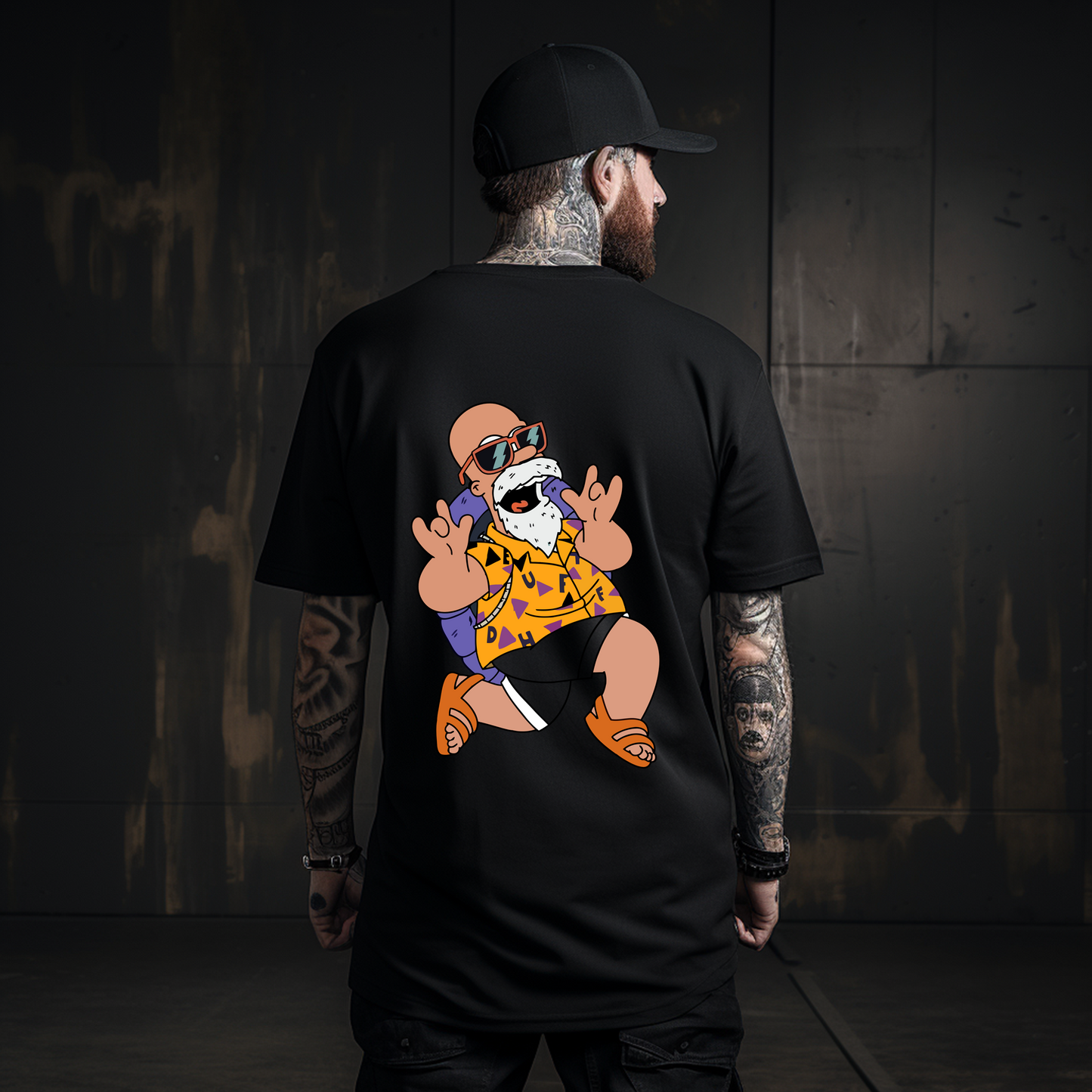 Camiseta Oversize Muten Roshi Fusion Homer - El Maestro del Humor y el Kamehameha
