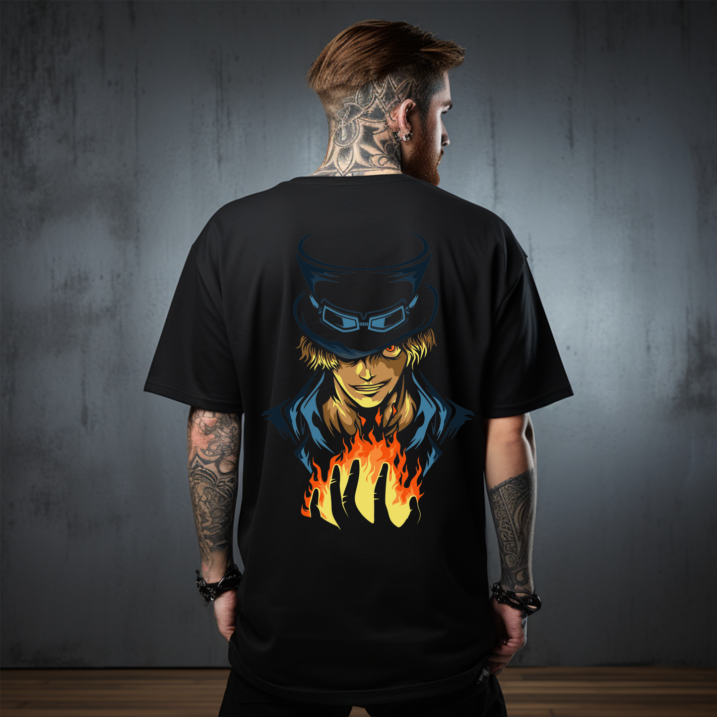 Camiseta Oversize Anime One Piece – Sabo Llamas de la Revolución