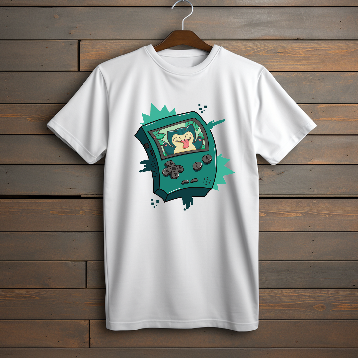 Camiseta Esencial - Snorlax Gameboy Pixel Drip: Relájate con Estilo Retro