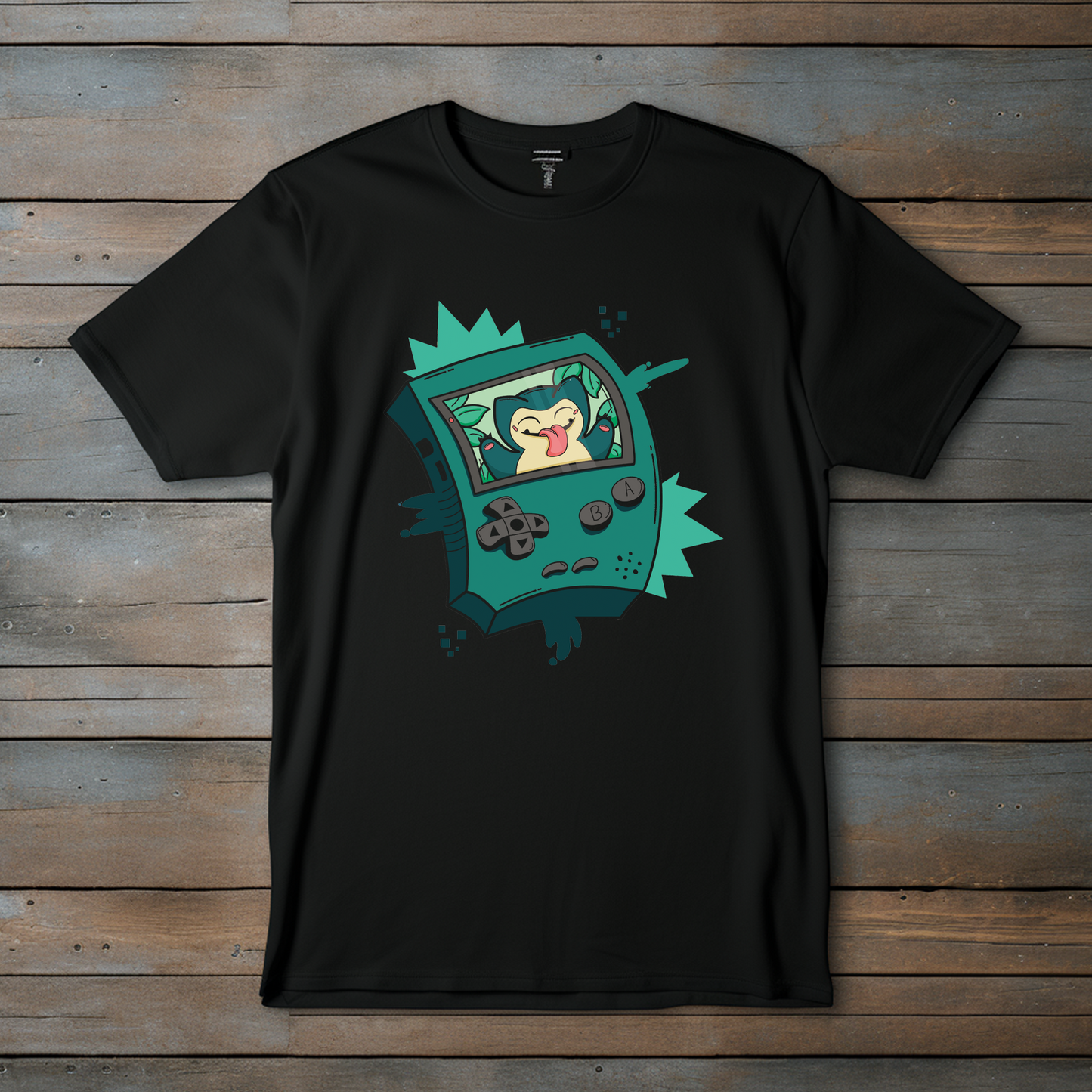 Camiseta Esencial - Snorlax Gameboy Pixel Drip: Relájate con Estilo Retro