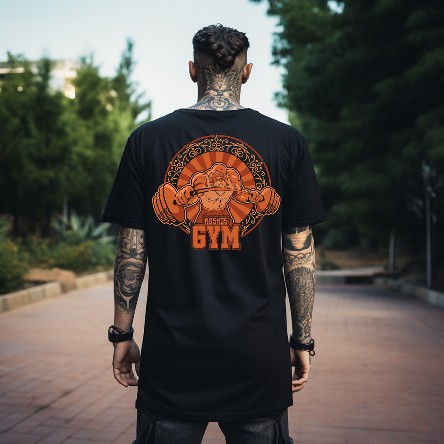 Camiseta OVERSIZE "Roshi's Gym" – Sabiduría y Fuerza en Cada Repetición