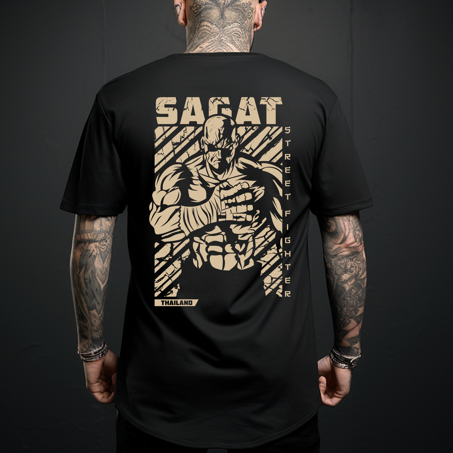 Camiseta Oversize Sagat - El Rey de Muay Thai de Street Fighter
