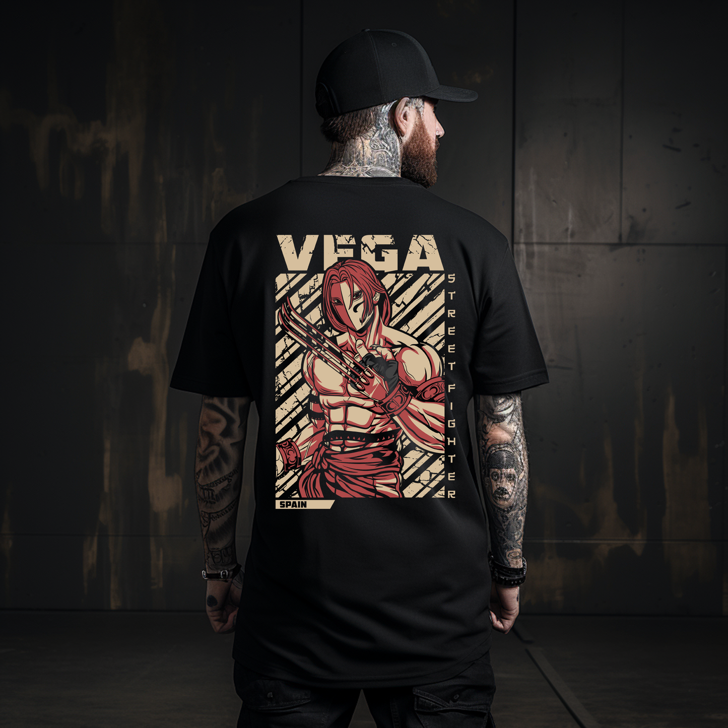 Camiseta Oversize Vega – Elegancia y Letalidad de Street Fighter