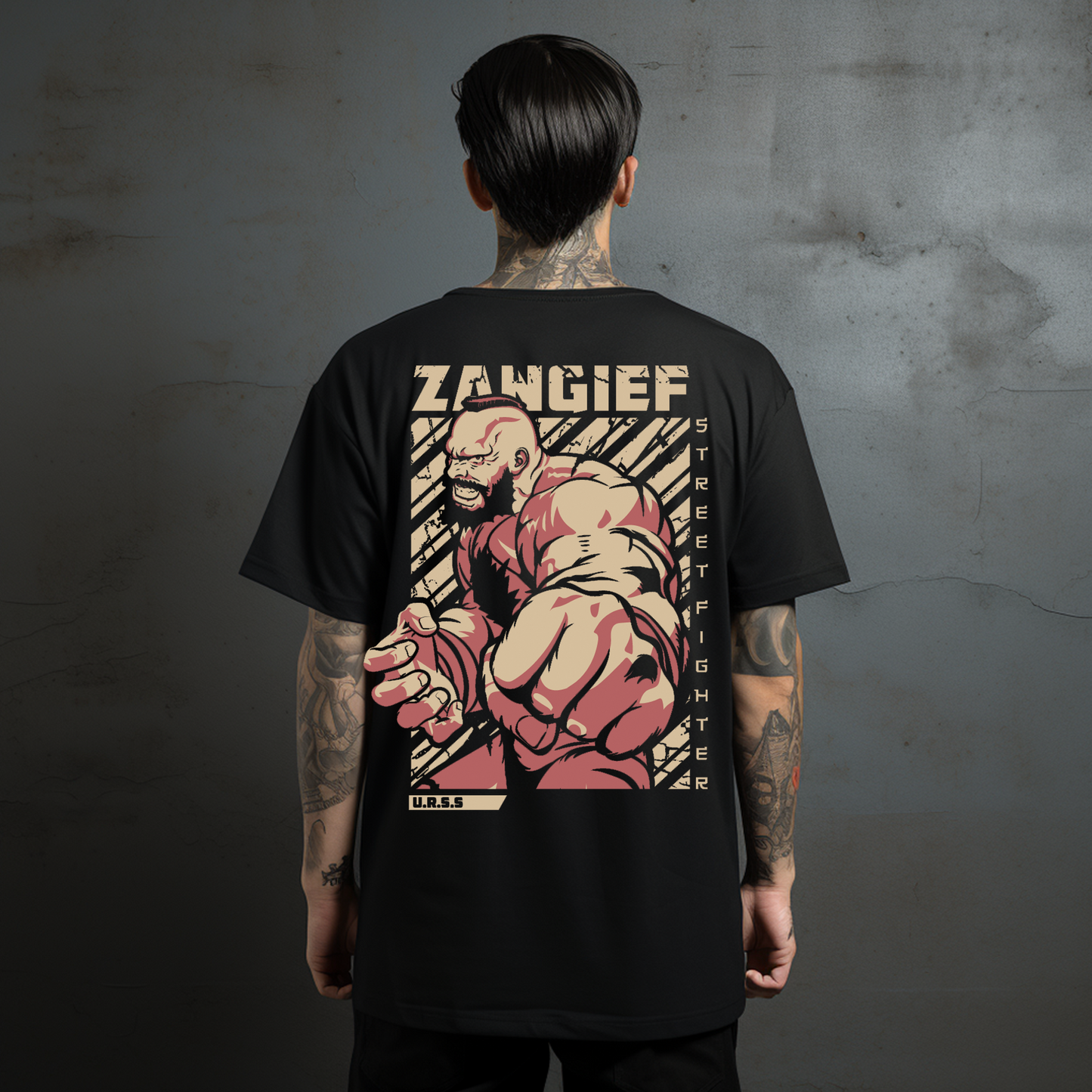 Camiseta Oversize Zangief – El Poder del Ciclón Rojo de Street Fighter