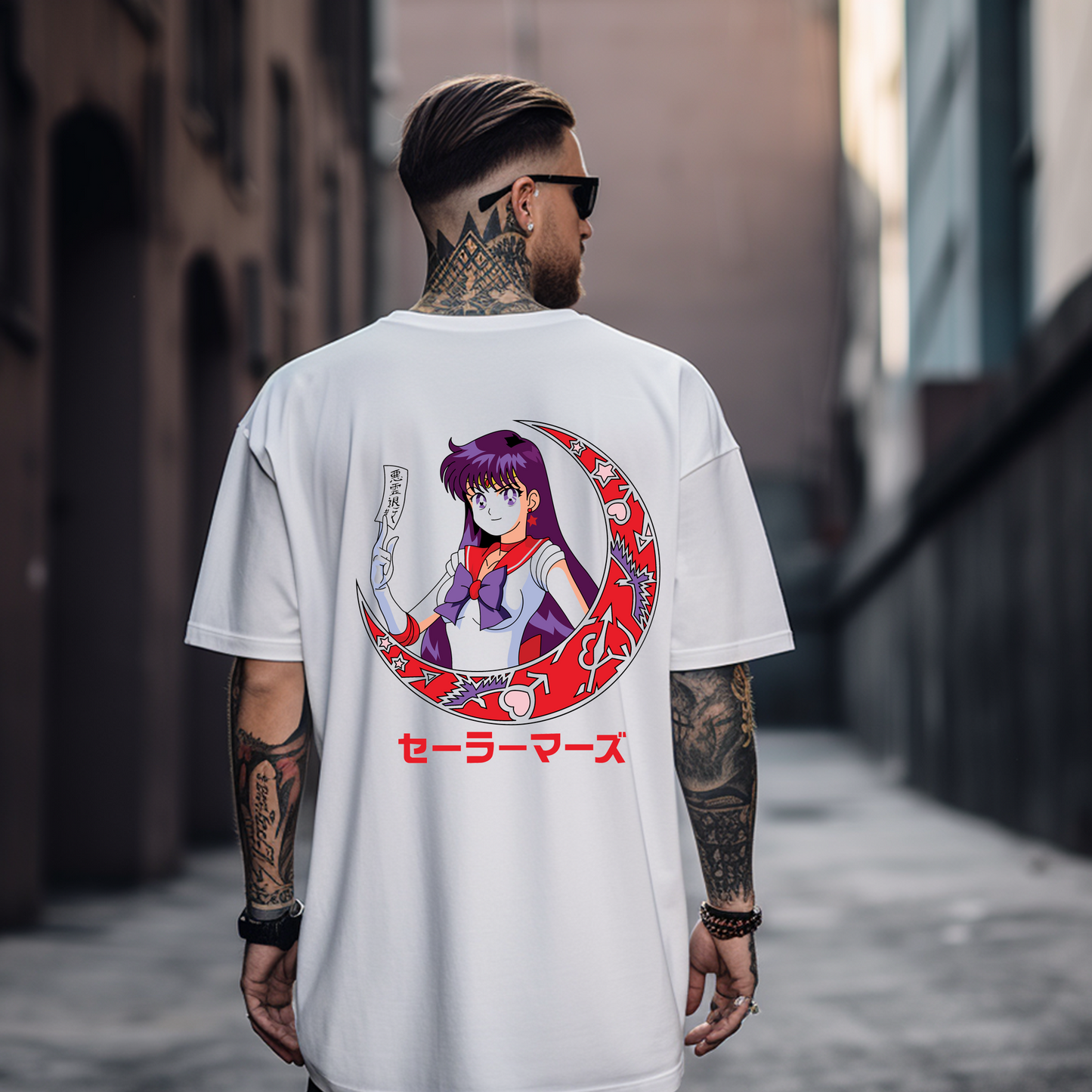 Camiseta Oversize Sailor Mars "Poder del Fuego" – Estilo Exclusivo
