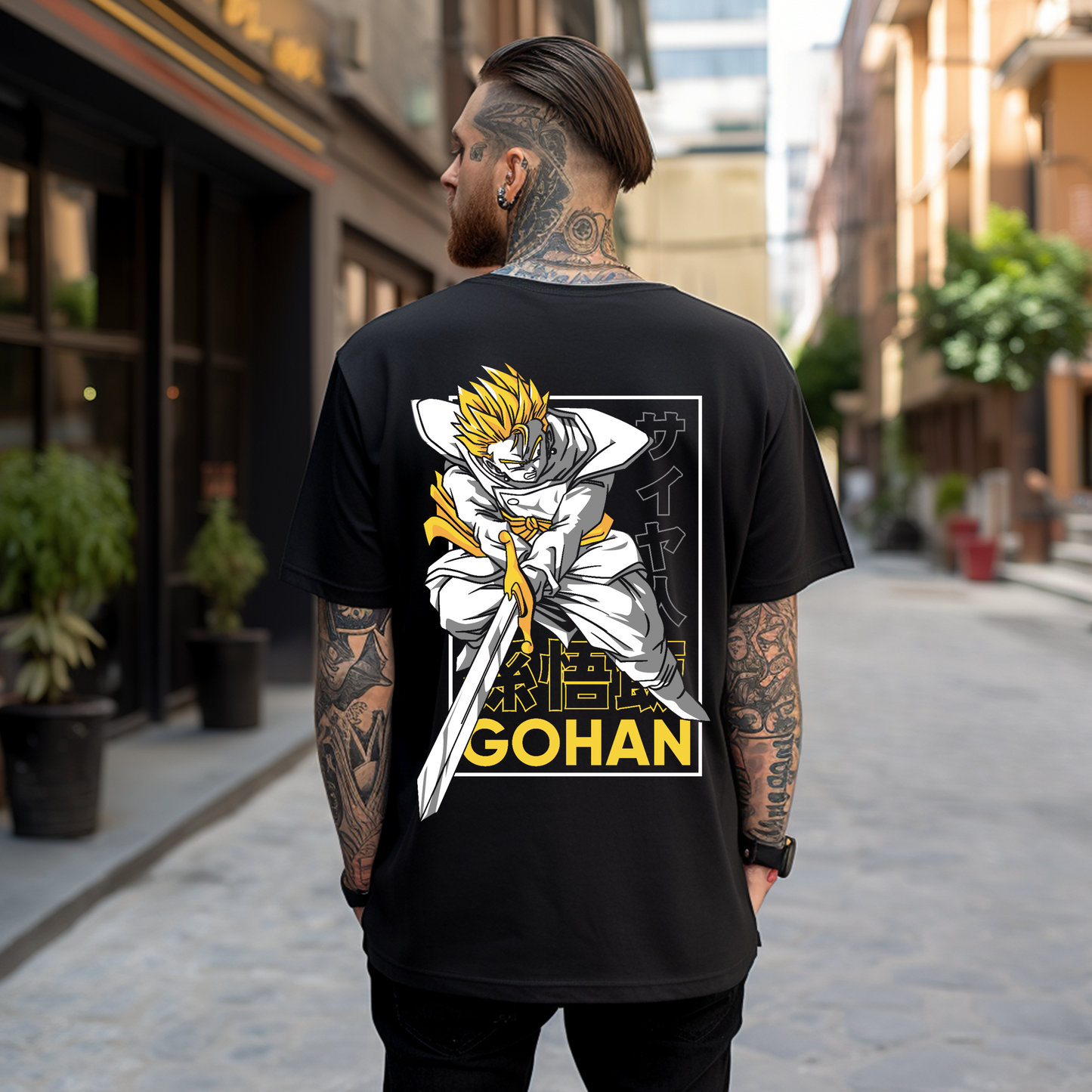 Camiseta Oversize Gohan Espada - El Guerrero Definitivo