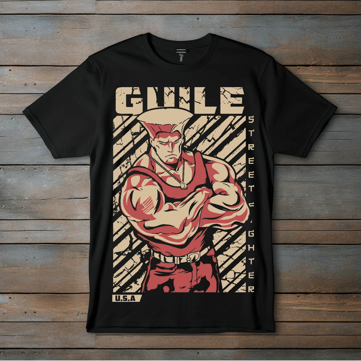 Camiseta Esencial Guile – Orgullo y Disciplina de Street Fighter