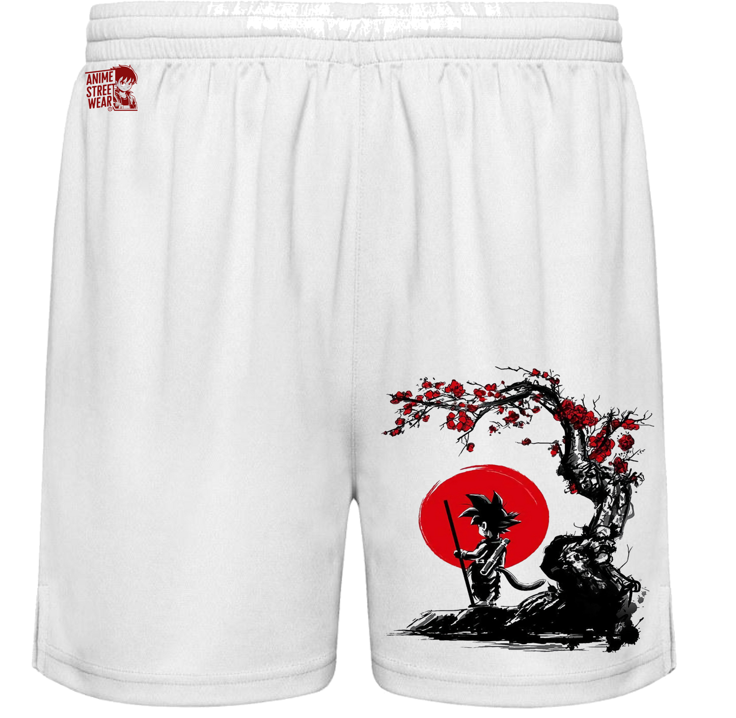 Bañador Blanco Bonsái Goku Sol Naciente - Dragon Ball | Estilo Zen Japonés | Ropa Anime Streetwear