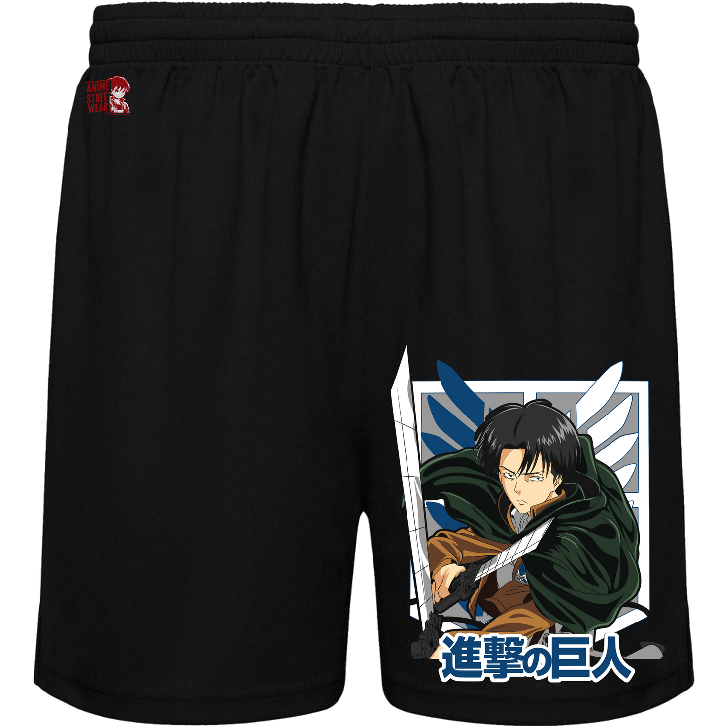 Bañador Negro Levi Ackerman - Shingeki no Kyojin Ropa Anime Streetwear