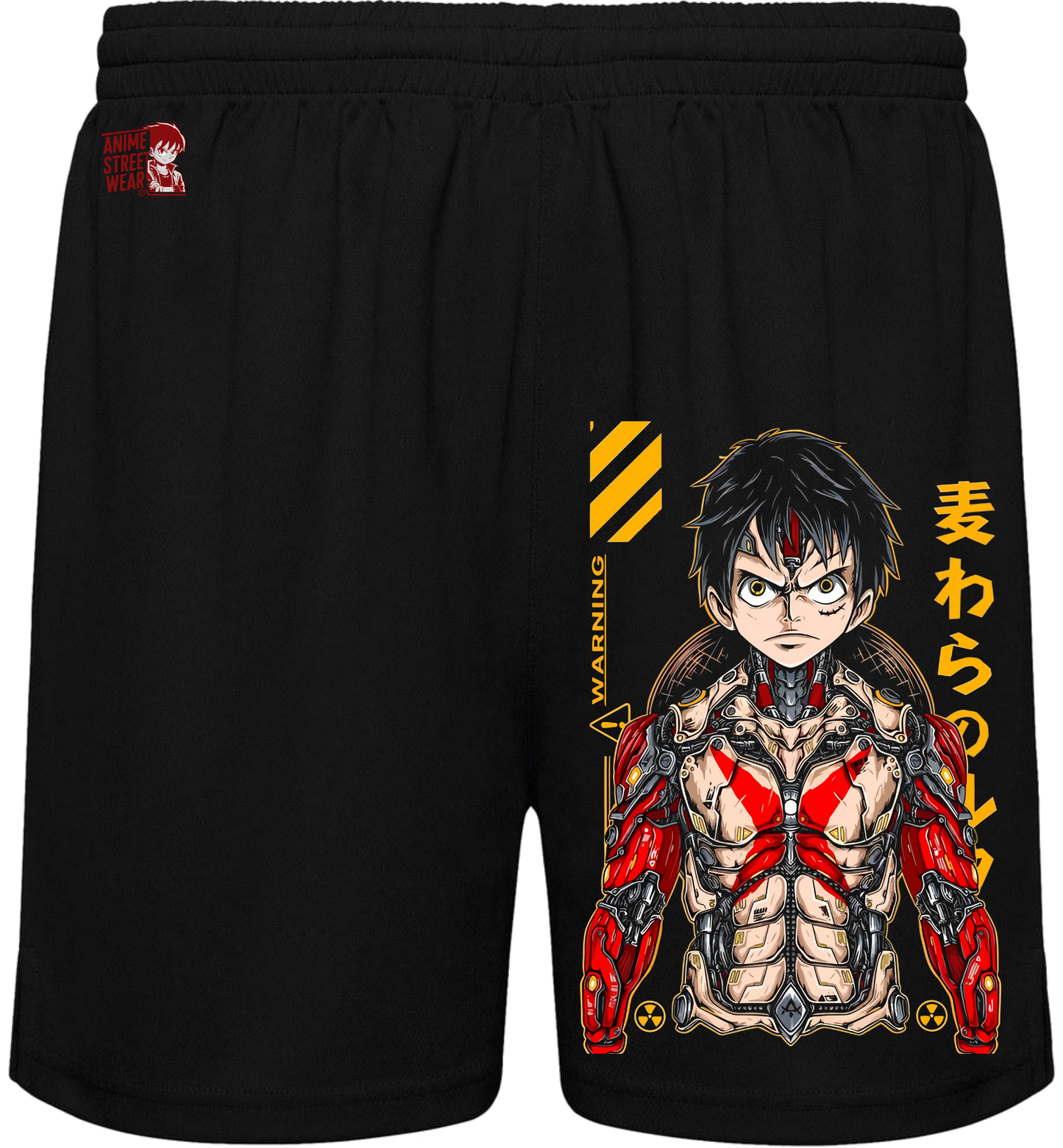 Bañador Negro Luffy Cyborg - One Piece | Estilo Mecha x Cyberpunk | Ropa Anime Verano