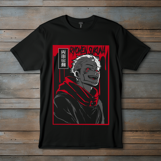 Camiseta Anime "Jujutsu Kaisen" – Ryomen Sukuna: Estilo Oscuro