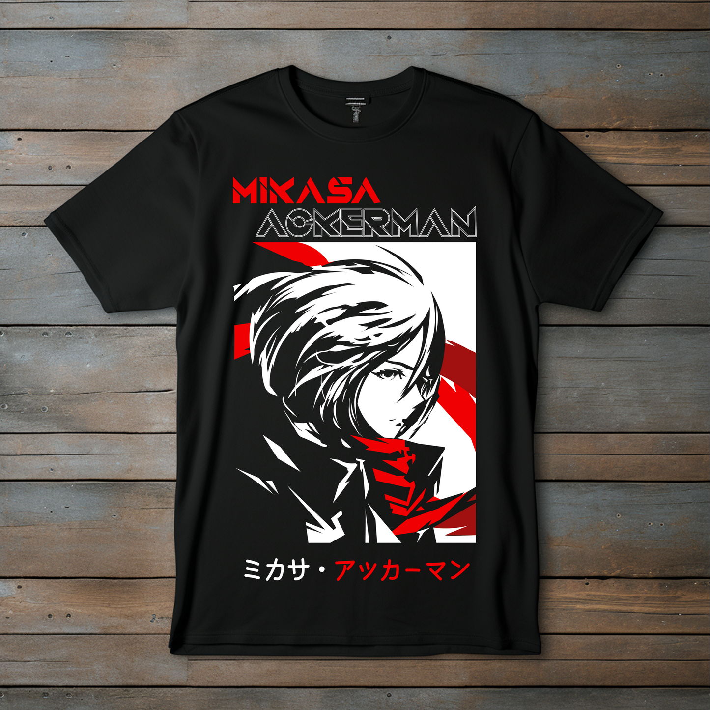 ¡Camiseta Mikasa Ackerman – Estilo Minimalista y Poderoso!