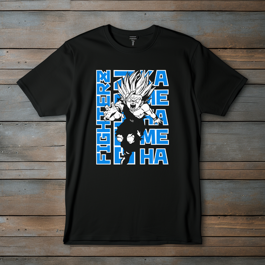 Camiseta Negra "Kamehameha Fighter" Inspirada en Dragon Ball