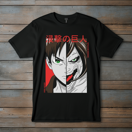 Camiseta "Attack on Titan" – Eren Jaeger Transformación Épica