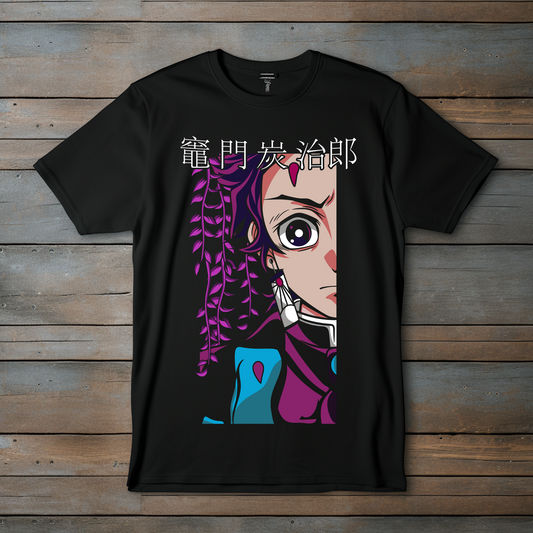 Camiseta "Demon Slayer" – Tanjiro Kamado: Determinación y Elegancia