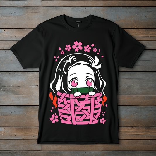 Camiseta "Demon Slayer" – Nezuko en Versión Chibi, Adorable Diseño