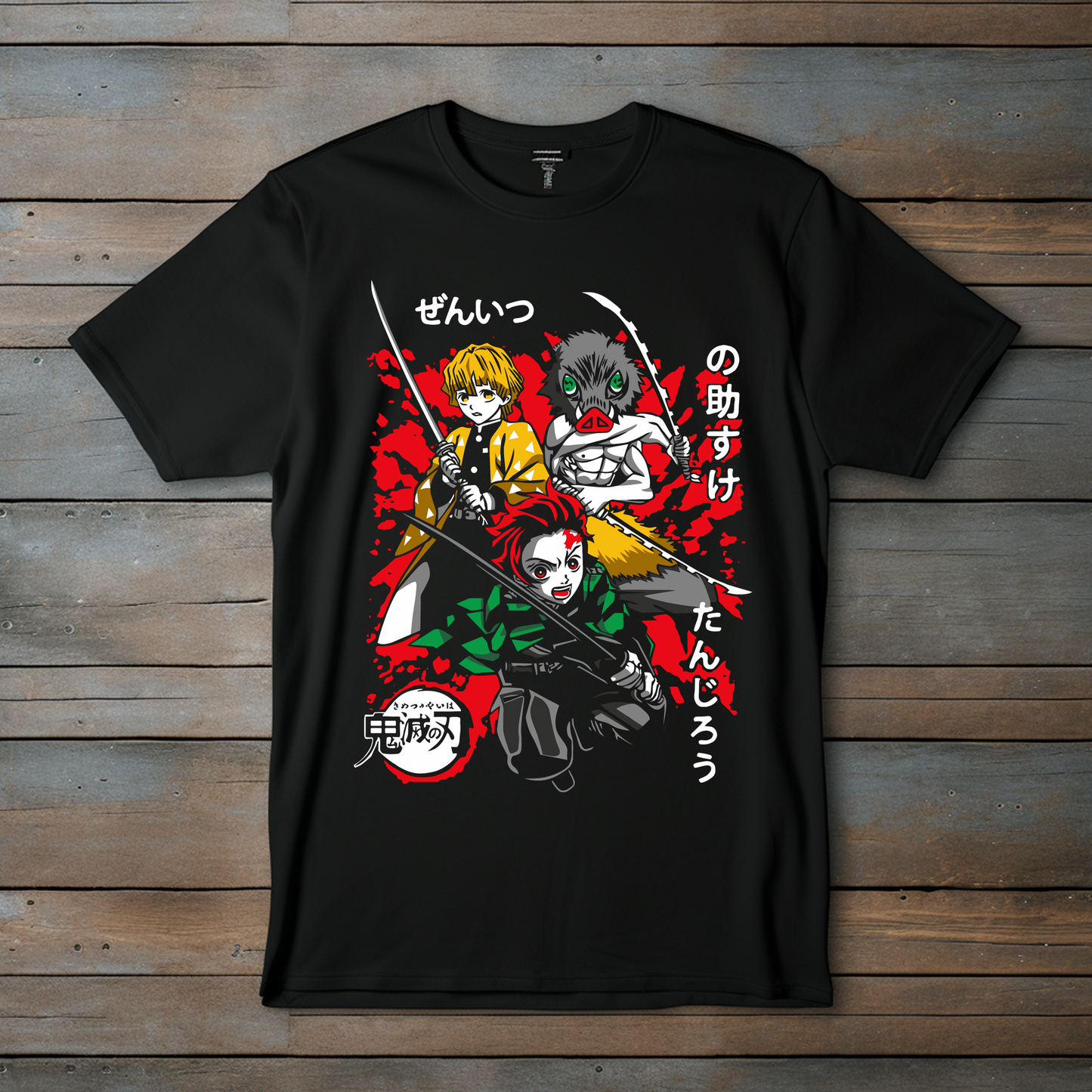 Camiseta Anime "Demon Slayer" – Trío de Cazadores