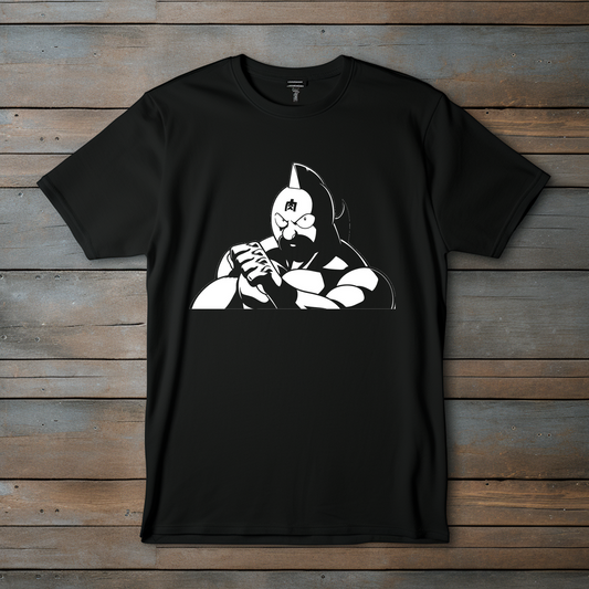 Camiseta Negra Premium "Héroe en Silencio" - Estilo Anime Minimalista