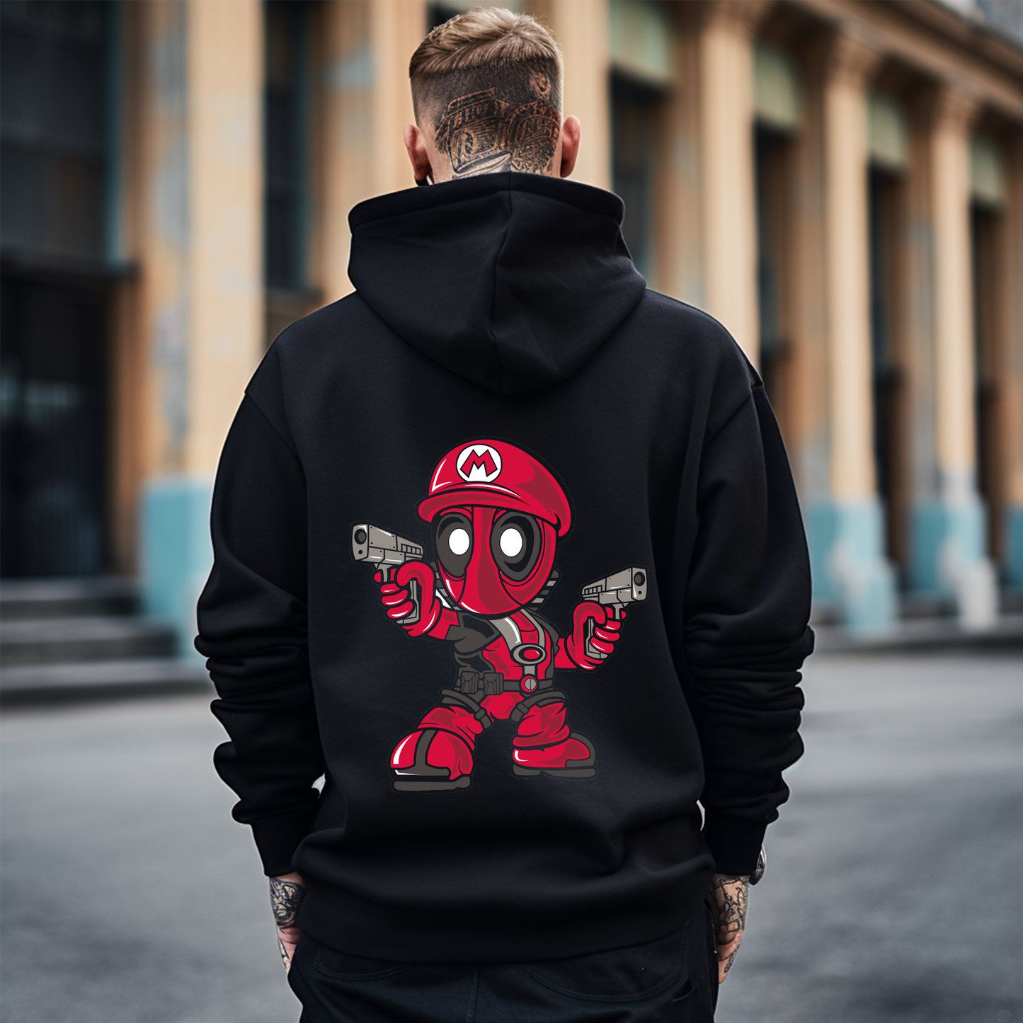 Sudadera "Deadpool Mario: Héroe y Caos en un Solo Diseño" – Una Fusión Única y Divertida