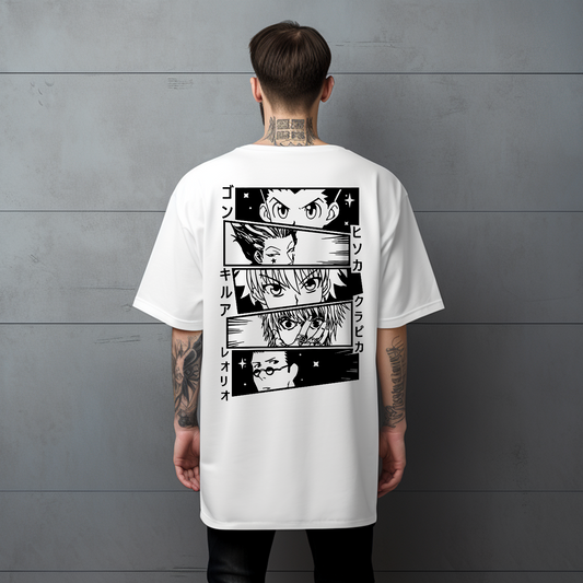 CAMISETA ANIME OVERSIZE "Hunter x Hunter - Los Cuatro Protagonistas"