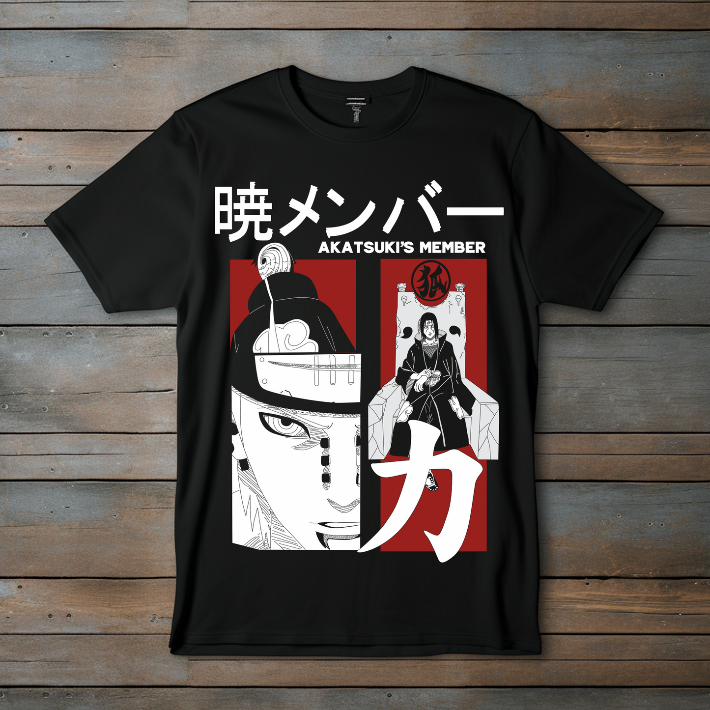 Camiseta "Miembro de Akatsuki" – Poder y Oscuridad