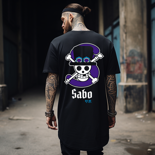 CAMISETA OVERSIZE ONE PIECE SKULL SABO