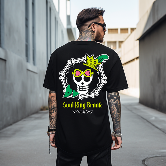 CAMISETA OVERSIZE ONE PIECE SKULLN SOUL KING BROOK