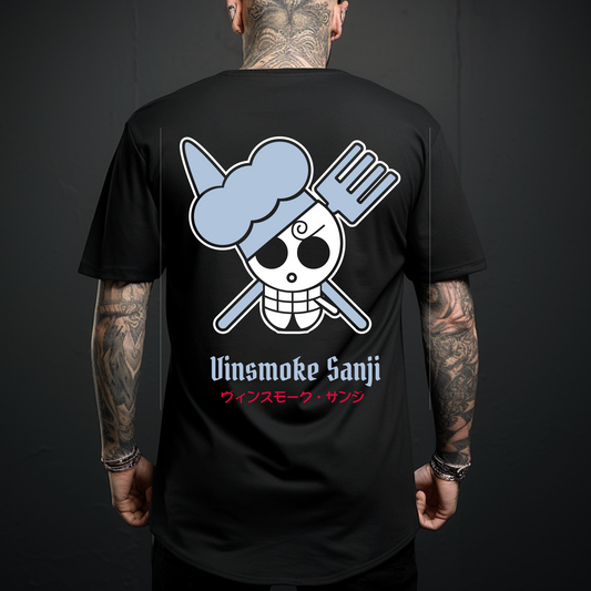 CAMISETA OVERSIZE ONE PIECE SKULL VINSMOKE SANJI