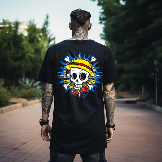 CAMISETA OVERSIZE ONE PIECE LOGO MONKEY D. LUFFY SOMBRERO DE PAJA