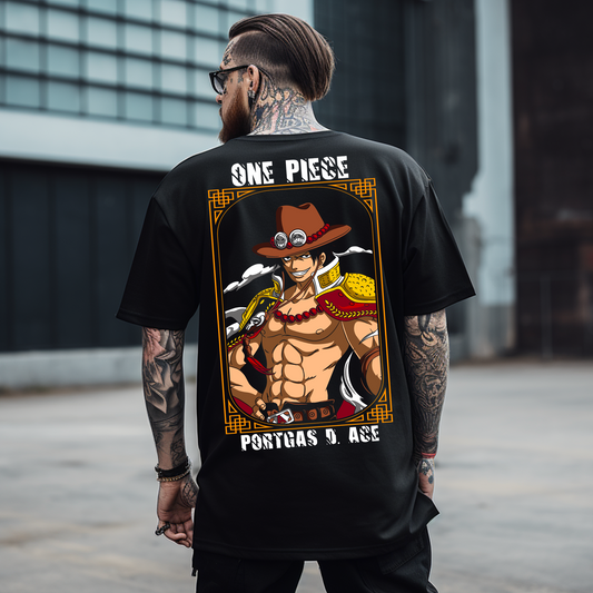 CAMISETA OVERSIZE ONE PIECE PORTGAS D. ACE