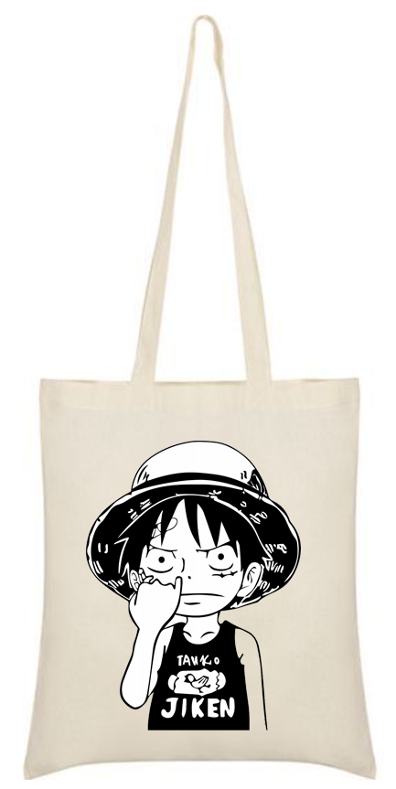 Bolsa Tote Anime  Diseño Único de Algodón Ecológico Anime Pirata Irreverente