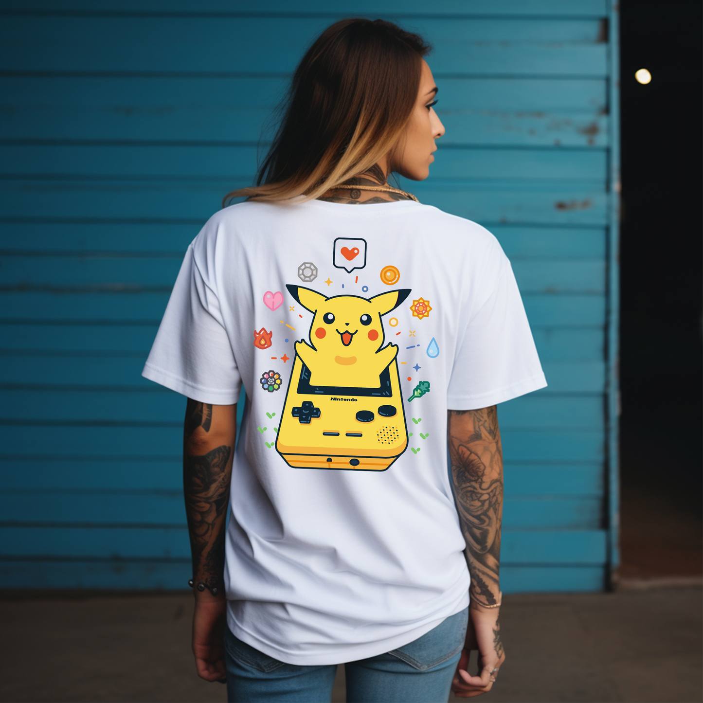 Camiseta Oversize - Pikachu Retro Gamer: Nostalgia y estilo en una prenda