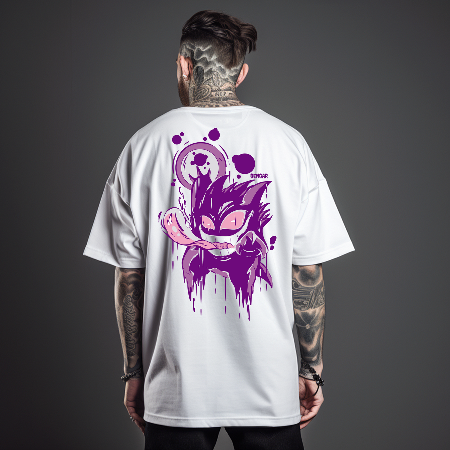 Camiseta Oversize - Gengar Shadow Drip: Oscuridad con estilo