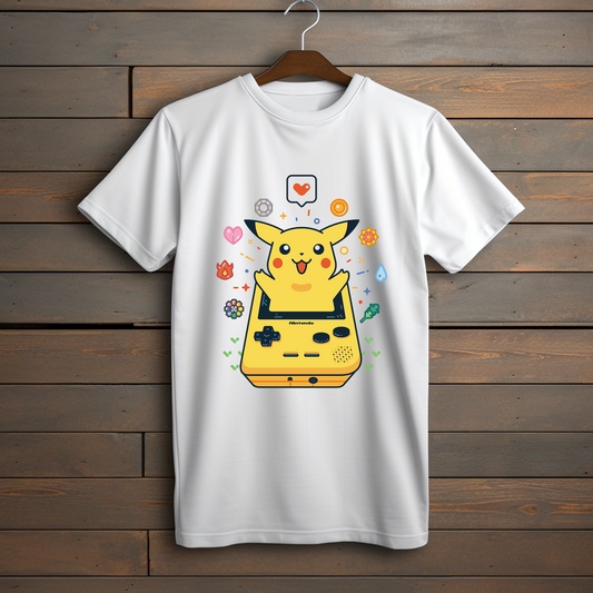 Camiseta Premium "Pikachu Retro Gamer" - Nostalgia Pokémon