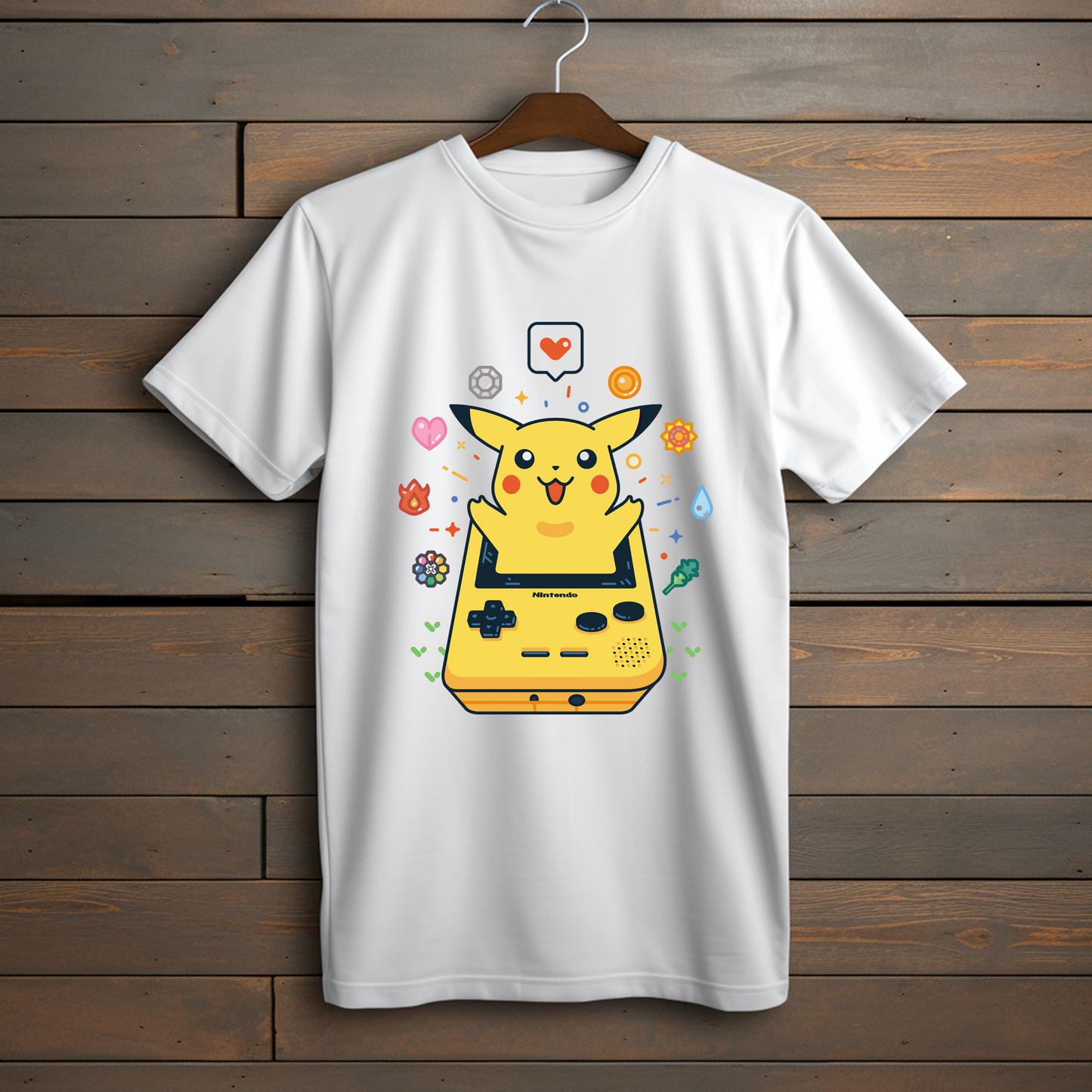 Camiseta Esencial - Pikachu Gameboy Happiness