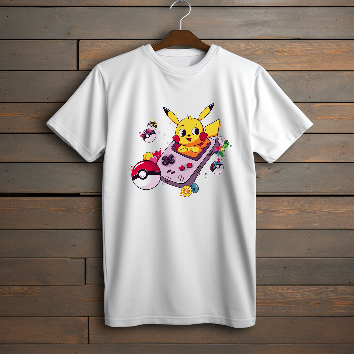 Camiseta Esencial Negra - Pikachu Gameboy Retro: Nostalgia y Estilo Único