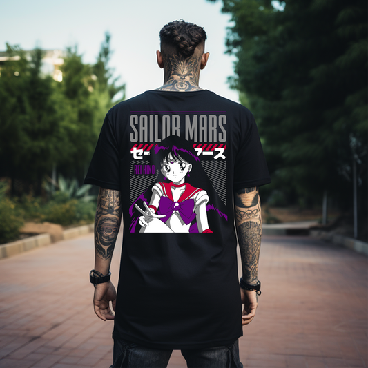 Camiseta Oversize Sailor Mars "Rei Hino" – El poder del fuego y la pasión