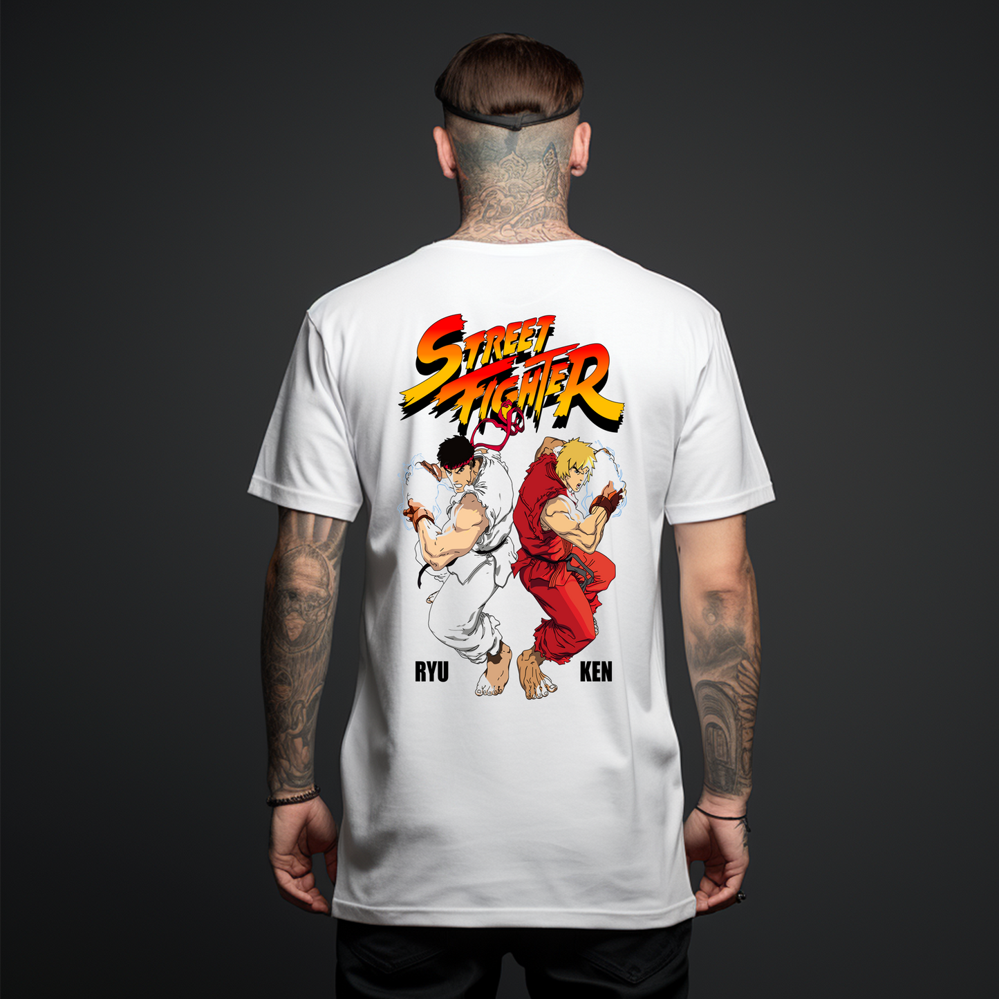 Camiseta Oversize Ryu &amp; Ken – Rivalidad Legendaria de Street Fighter