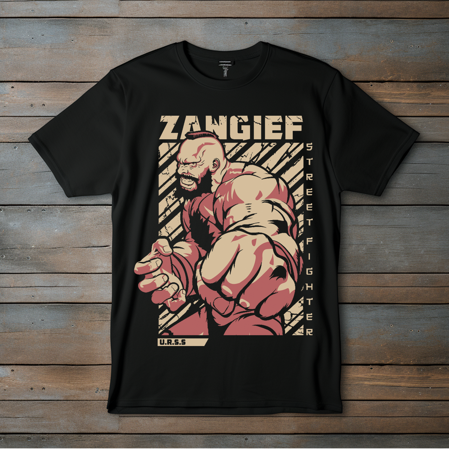 Camiseta Esencial Zangief – El Poder del Ciclón Rojo de Street Fighter