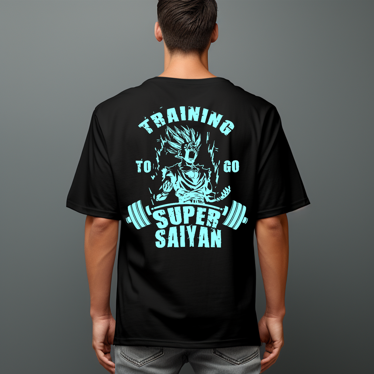 CAMISETA ANIME OVERSIZE GYM GO TO SUPER SAYAN