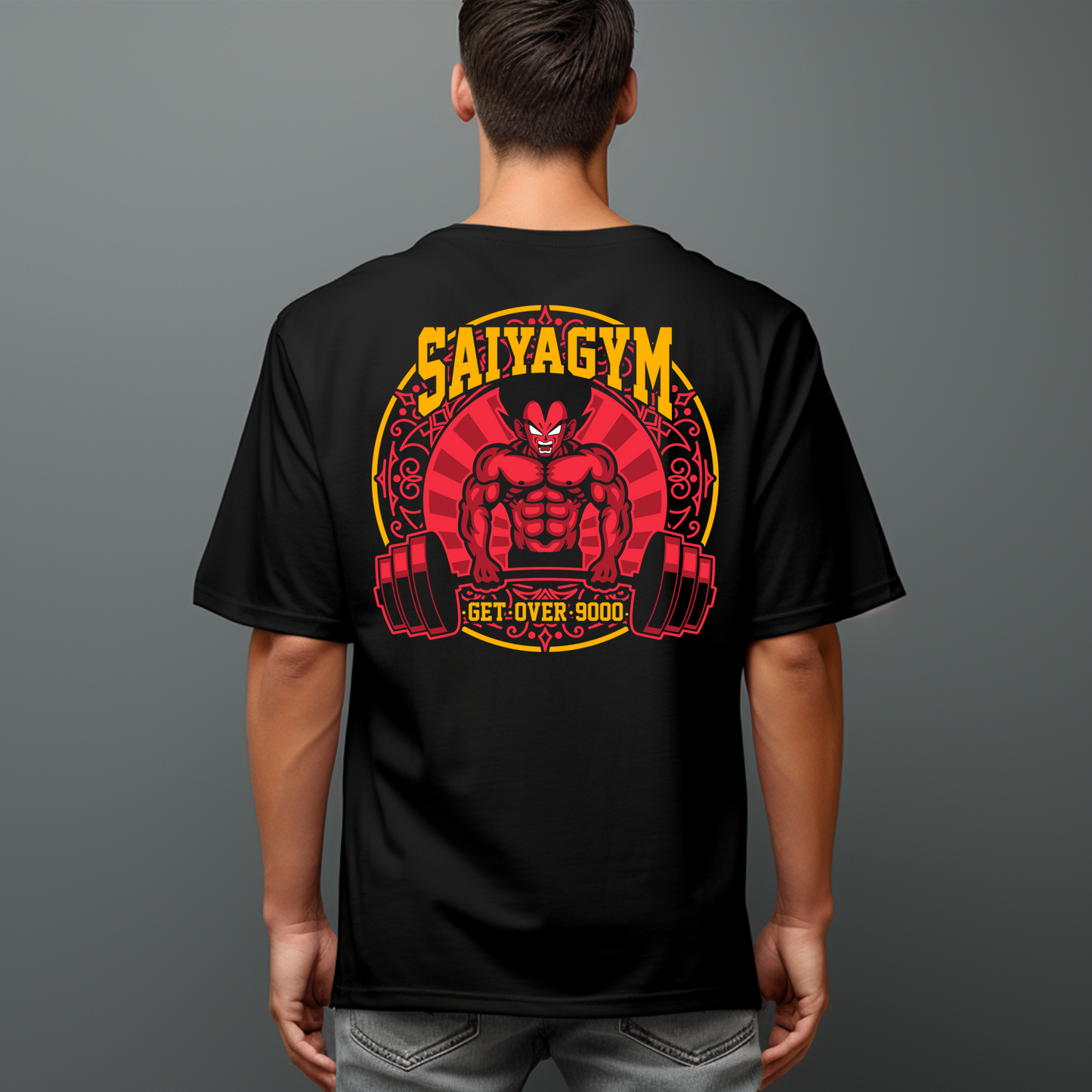 Camiseta OVERSIZE "SaiyaGym – Get Over 9000" – Potencia Tu Entrenamiento al Máximo Nivel